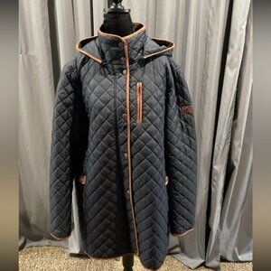 Lauren, Ralph Lauren faux suede trim, quilted jacket with hood size XXL